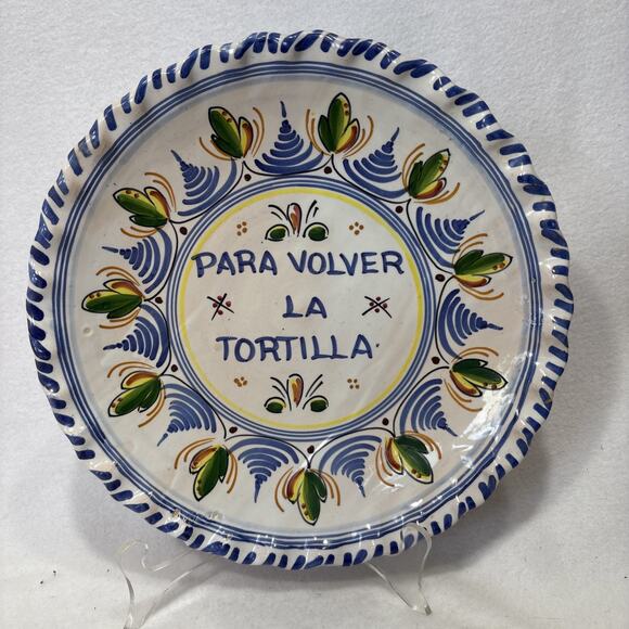 Manises Other - Manises Decorative Plate Porcelain Enamel and Painted By Hand in Spain Tortilla
